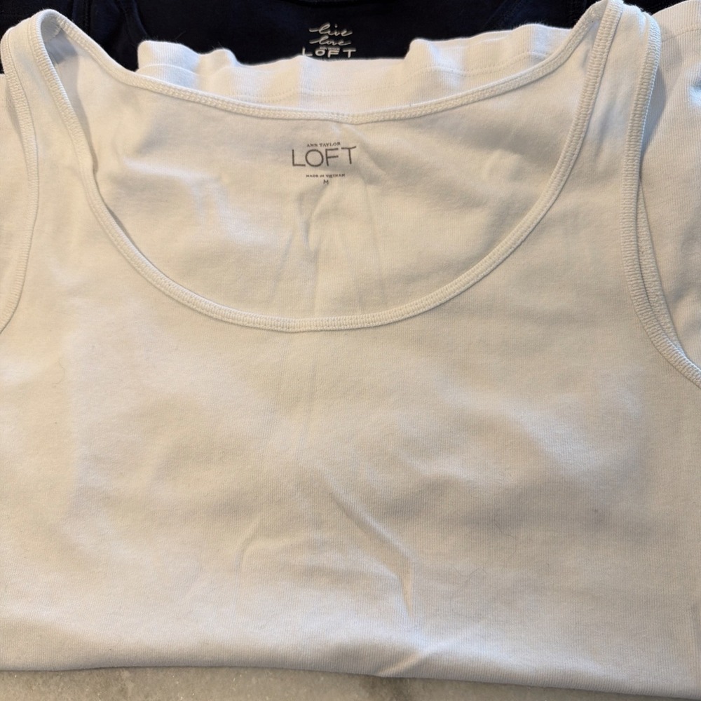 Set Of 7 Ann Taylor Loft Cotton Tanks Size M - Picture 3 of 10